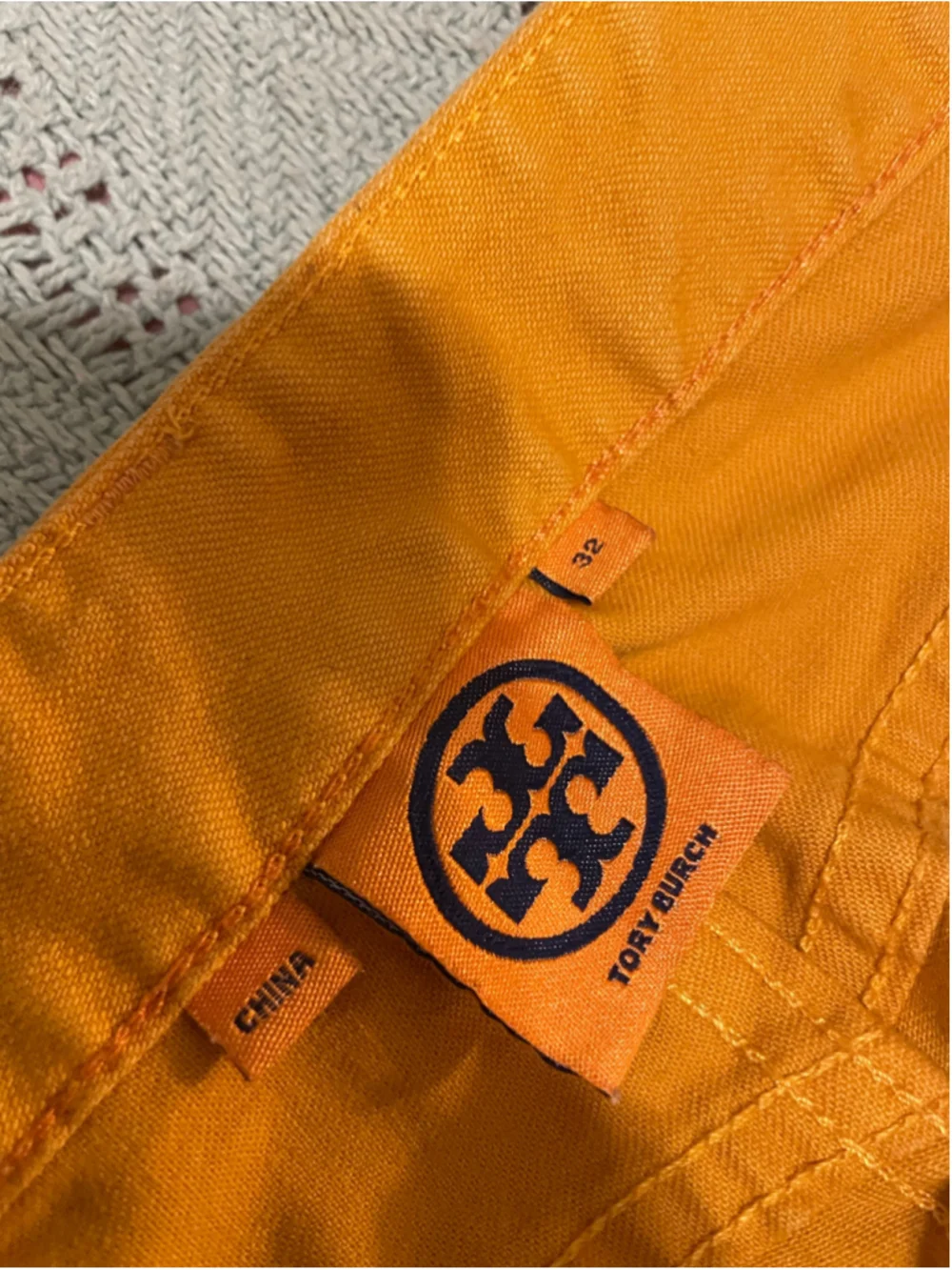 Tory Burch Super Skinny Pants, Size 32, mustard yellow